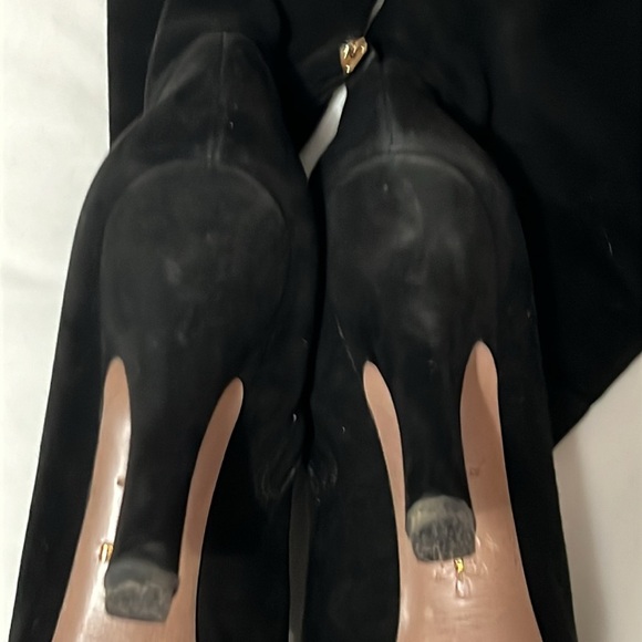 Prada Black Suede Platform Heeled Over the Knee Boots - Picture 10 of 16
